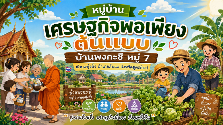 บ้านพงกะชี หมู่ 7 ตำบลทุ่งยั้ง อำเภอลับแล จังหวัด อุตรดิตถ์ : หมู่บ้านเศรษฐกิจพอเพียงต้นแบบ
